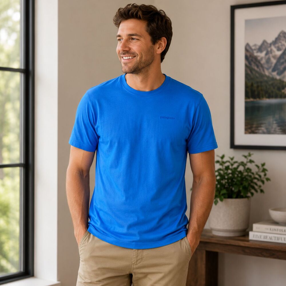 Patagonia Cactusflats Short Sleeve T-Shirt Blue Men's Medium
